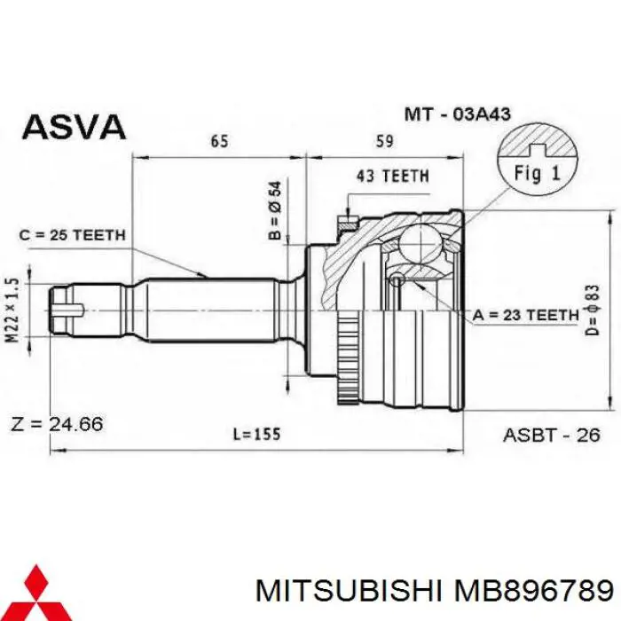 Comprar MB896789 Mitsubishi Junta homocinetica
