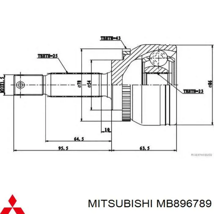 Junta homocinetica MB896789 Mitsubishi