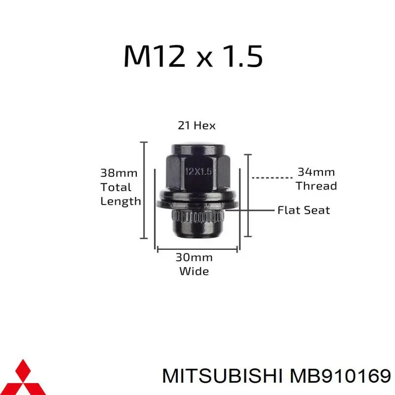 MB910169 Mitsubishi tuerca de rueda