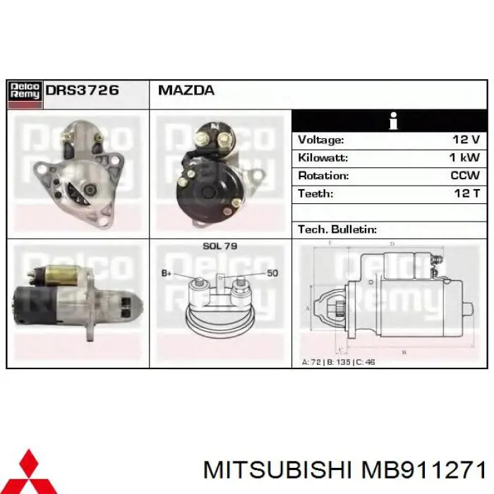 MB911271 Mitsubishi soporte motor izquierdo