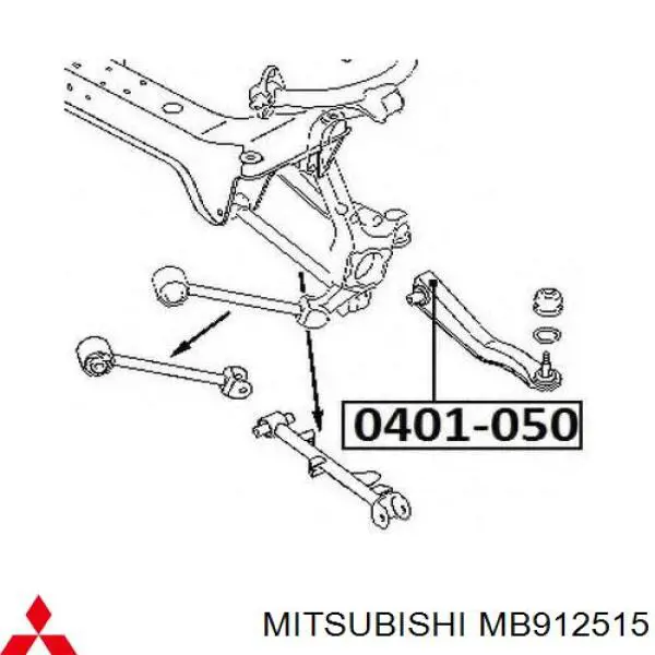 MB912515 Mitsubishi barra transversal de suspensión trasera