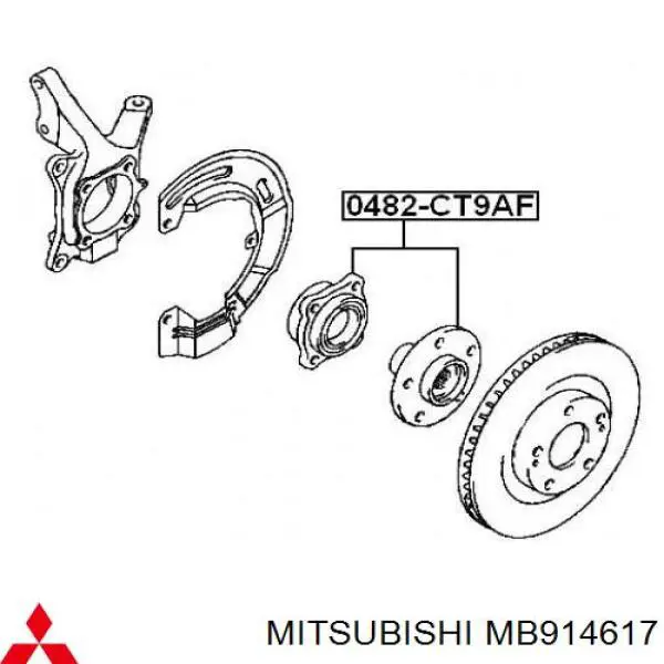 MB914617 Mitsubishi cubo de rueda delantero