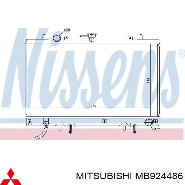 MB924486 Mitsubishi radiador refrigeración del motor