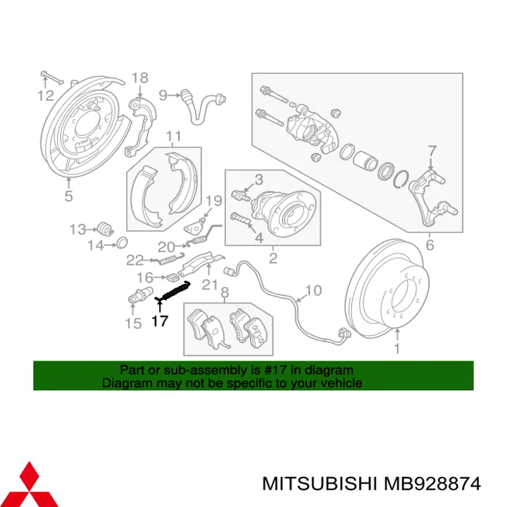 Kit reparación, palanca freno detención (pinza freno) para Mitsubishi ASX (GA)