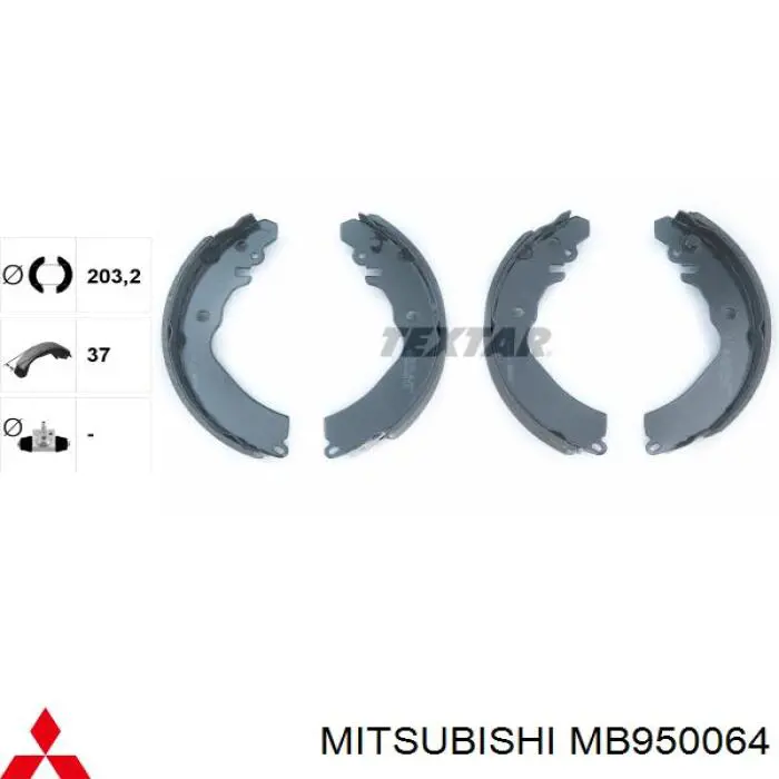 MB950064 Mitsubishi zapatas de frenos de tambor traseras