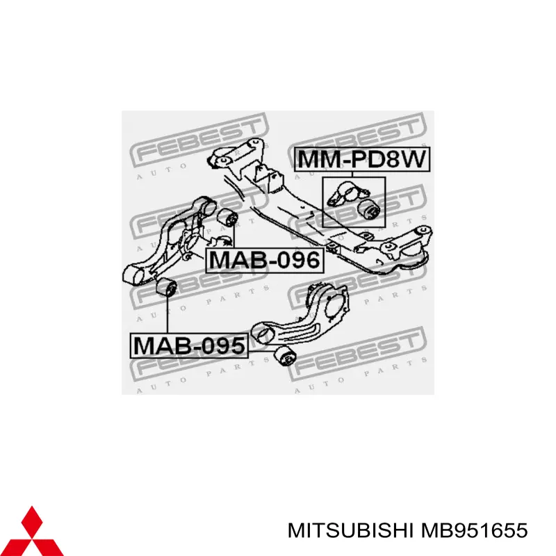 Silentblock del soporte del diferencial trasero Mitsubishi MB951655 precio, desde 7,12 EUR