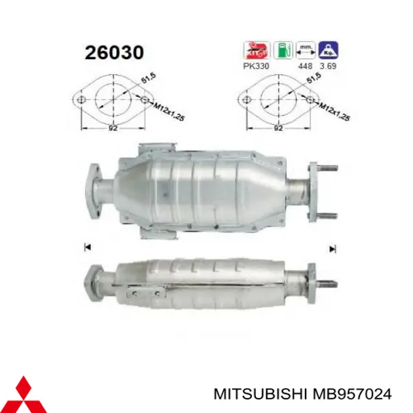 Comprar MB957024 Mitsubishi Catalizador