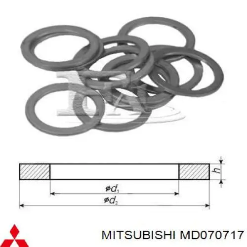 Comprar MD070717 Mitsubishi Junta del tapón del cárter de aceite