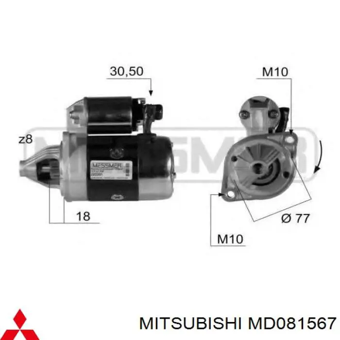 Comprar MD081567 Mitsubishi Motores de arranque