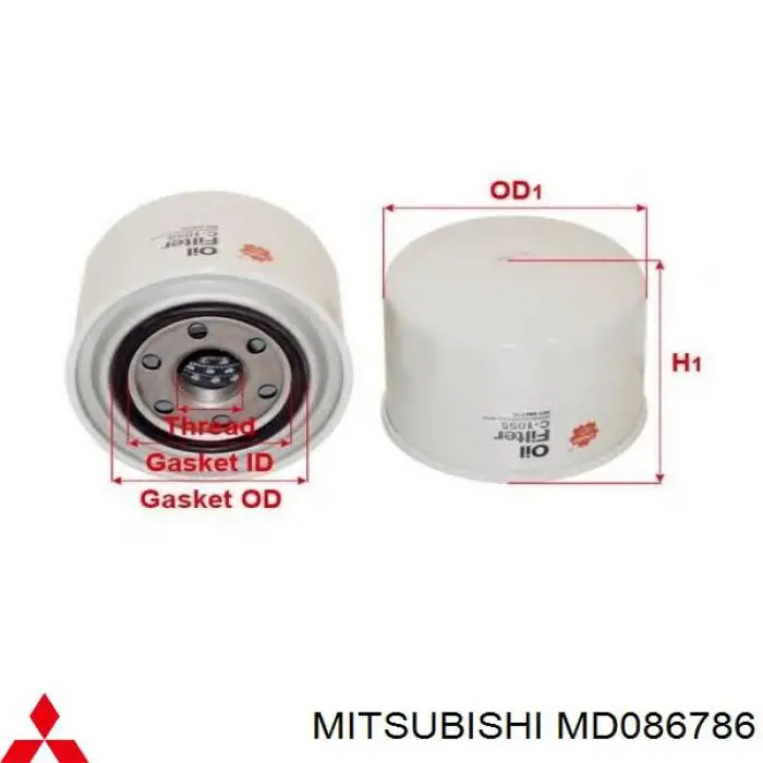 MD086786 Mitsubishi Filtro aceite