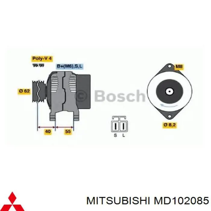 MD102085 Mitsubishi alternador