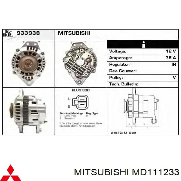 MD111233 Mitsubishi alternador