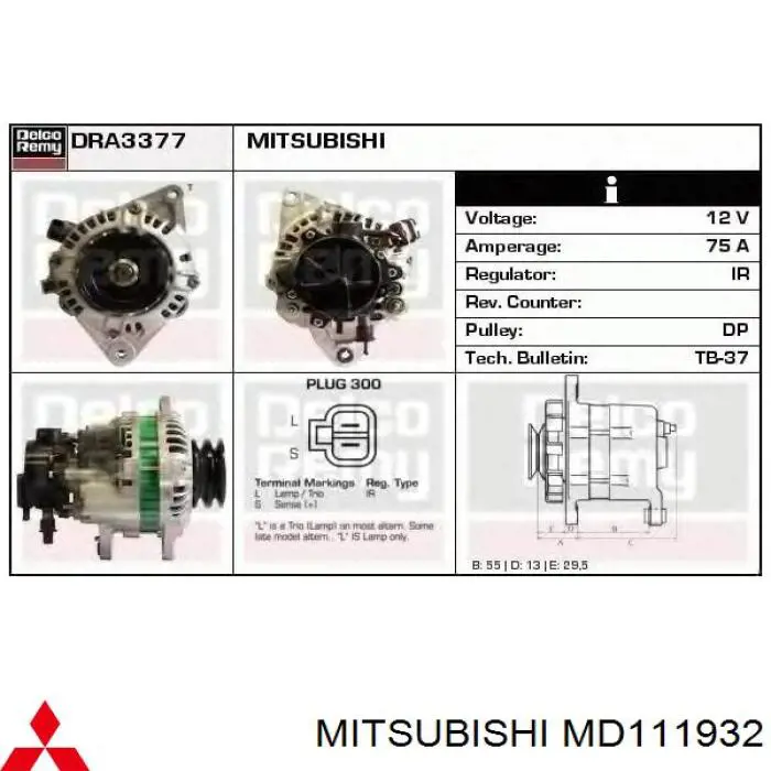 MD111932 Mitsubishi alternador