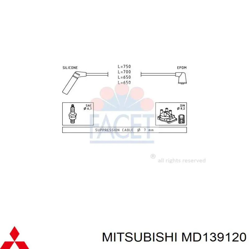 Comprar MD139120 Mitsubishi Cable de bujía