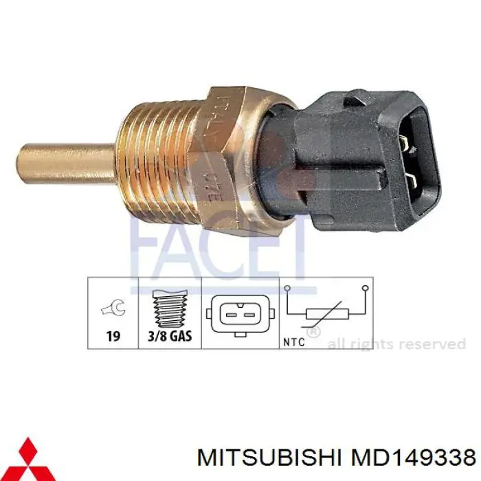 MD149338 Mitsubishi sensor de temperatura del refrigerante