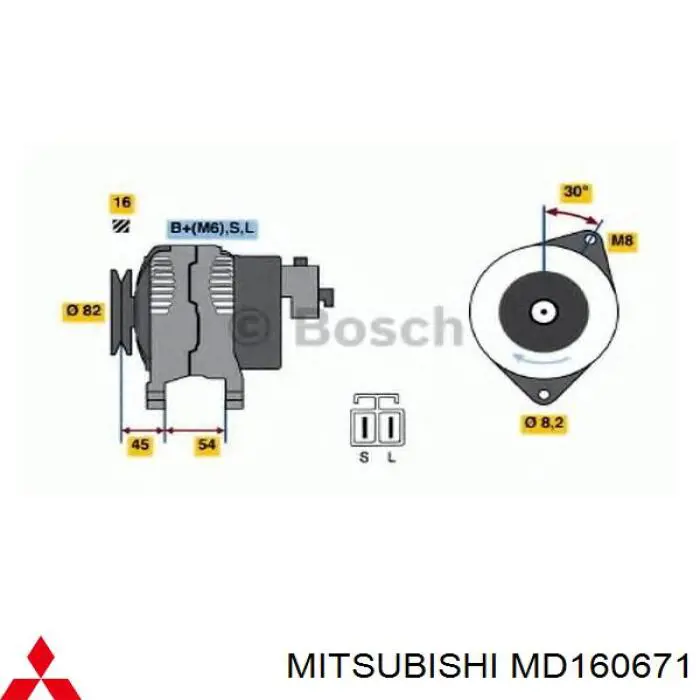 Alternador del motor Mitsubishi MD160671 precio, desde 198,59 EUR