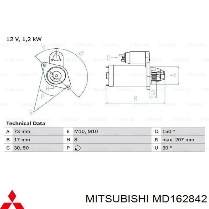 MD162842 Mitsubishi motor de arranque