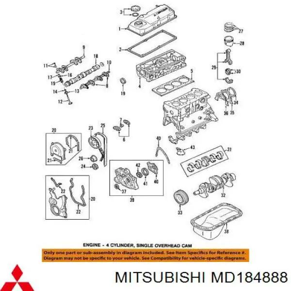  Mitsubishi MD184888 precio, desde  