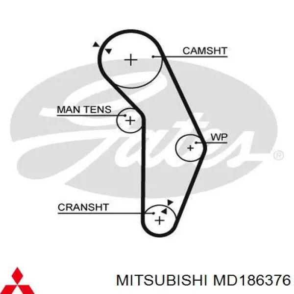 Correa de distribución Mitsubishi MD186376 precio, desde 19,70 EUR