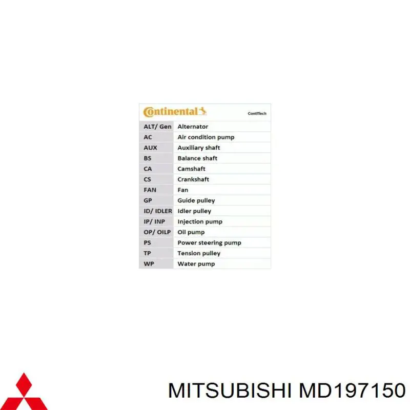 MD197150 Mitsubishi correa distribucion