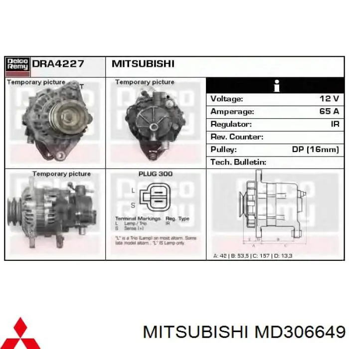MD306649 Mitsubishi alternador