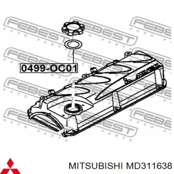 Junta de tapa del tubo de llenado de aceite Mitsubishi MD311638 precio, desde 3,30 EUR