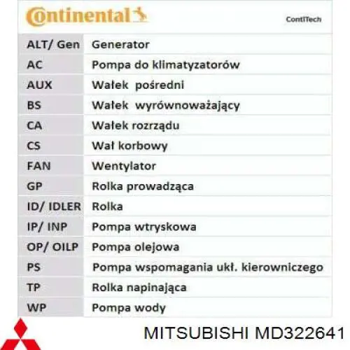 MD322641 Mitsubishi correa distribucion