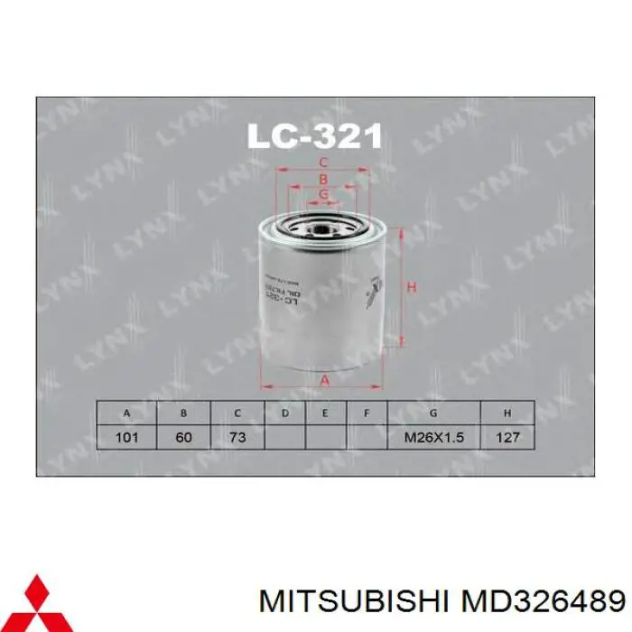 Comprar MD326489 Mitsubishi Filtros de aceite