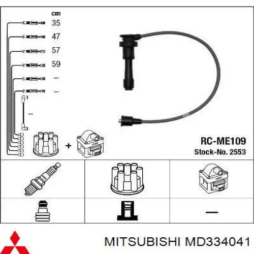 MD334041 Mitsubishi cables de bujías