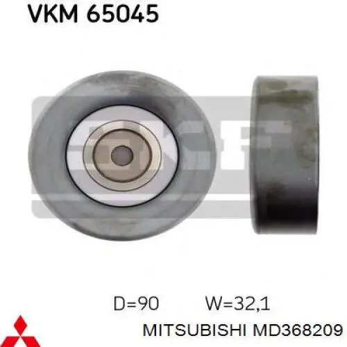 MD368209 Mitsubishi polea inversión / guía, correa poli v