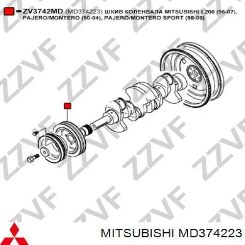 Comprar MD374223 Mitsubishi La polea del cigüeñal