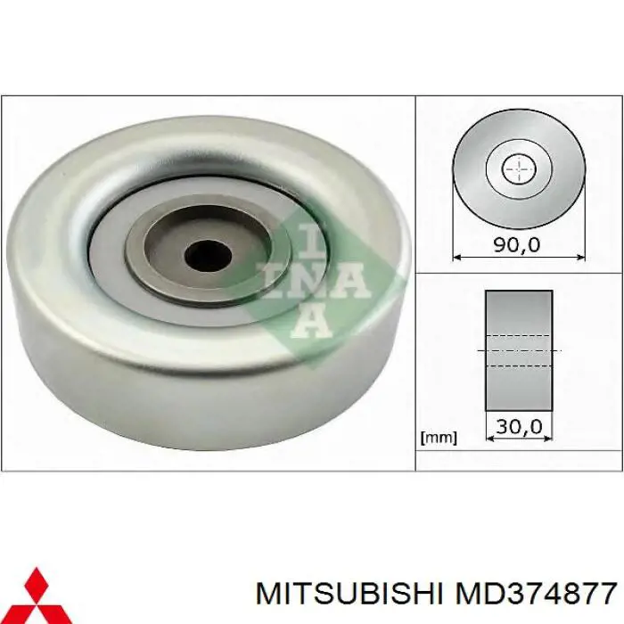 Polea inversión/guía, correa auxiliar servicios Mitsubishi MD374877 precio, desde 22,93 EUR