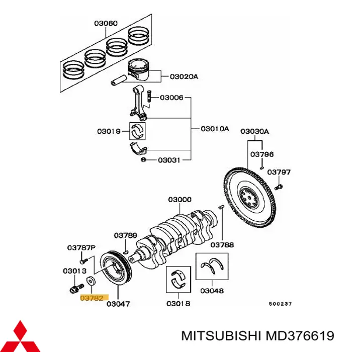 Arandela de cigüeñal Mitsubishi MD377400 precio, desde 12,60 EUR