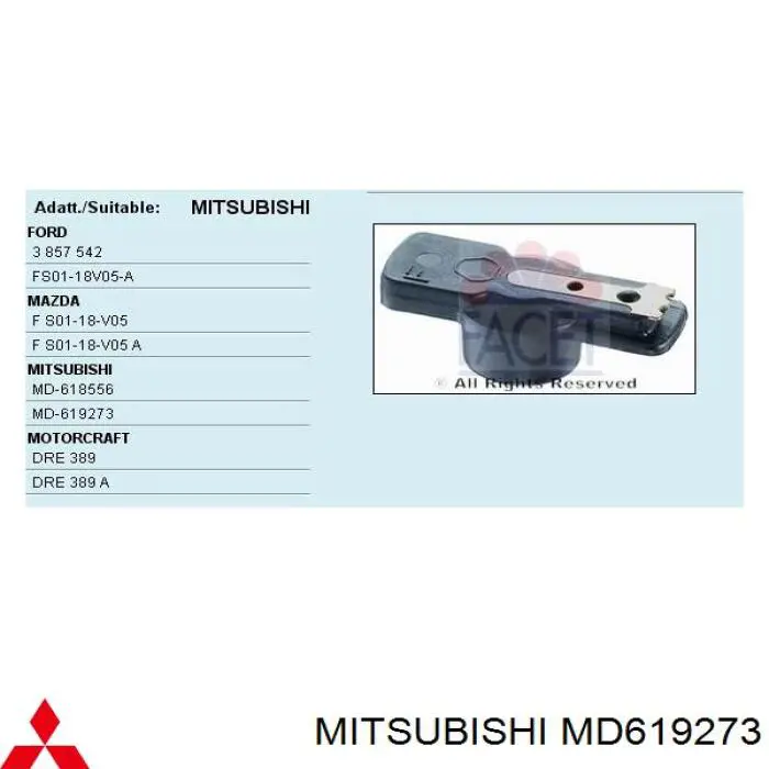 MD619273 Mitsubishi rotor del distribuidor de encendido