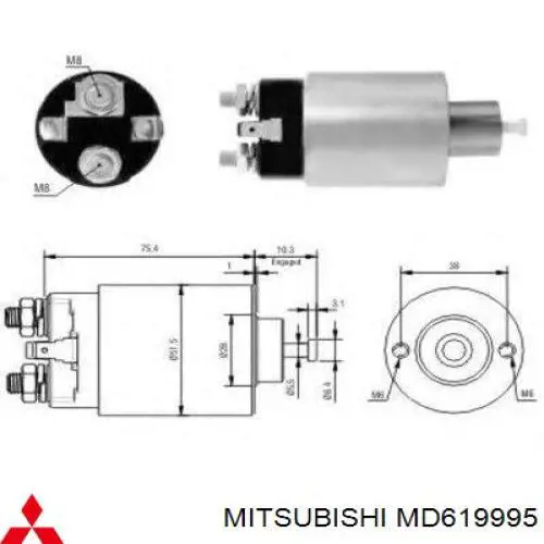 MD619995 Mitsubishi bendix, motor de arranque