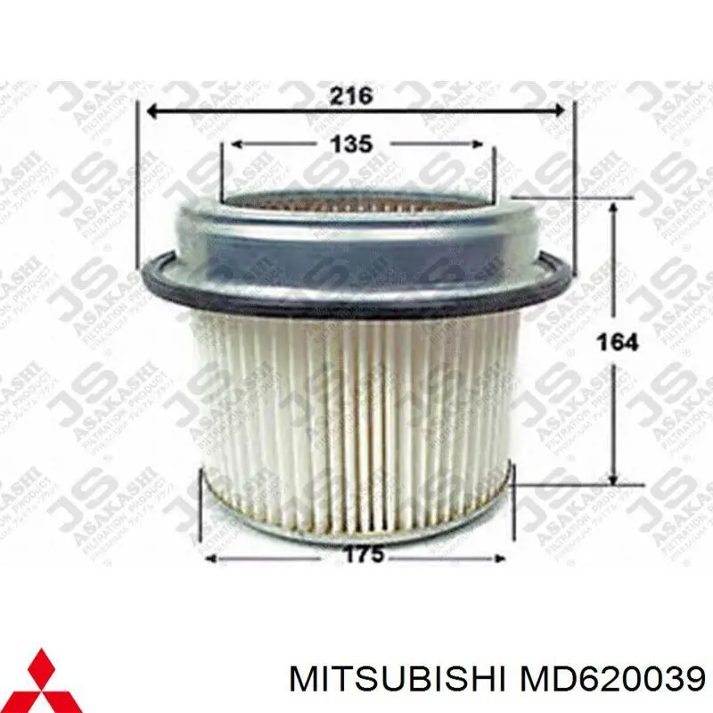 MD620039 Mitsubishi filtro de aire