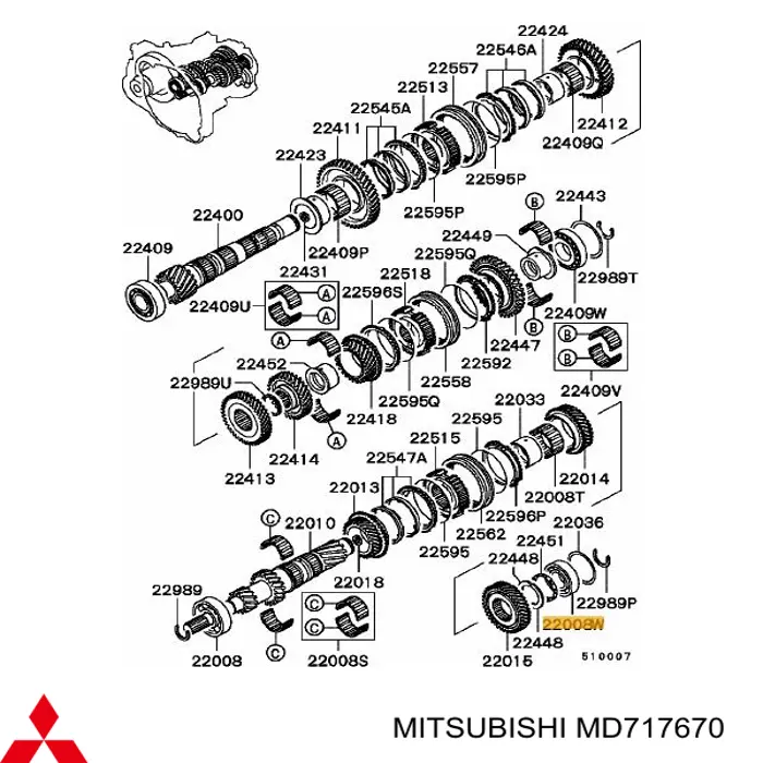 Cojinete piloto del cigüeñal Mitsubishi MD717670 precio, desde 23,63 EUR