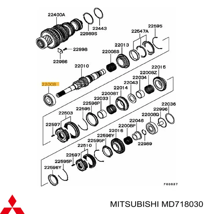 Cojinete, soporte intermedio del árbol de transmisión Mitsubishi MD718030 precio, desde 61,50 EUR
