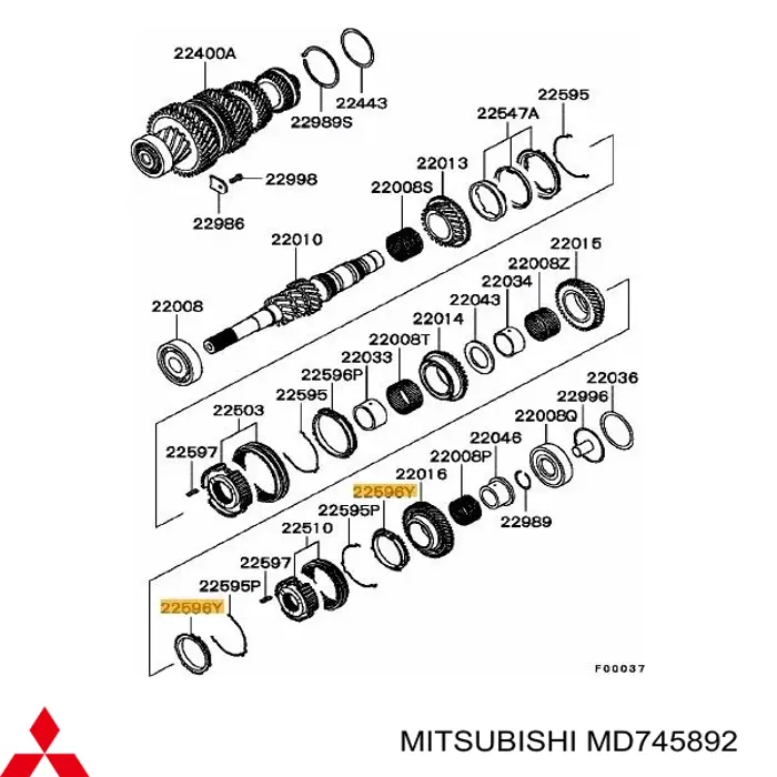 MD745892 Mitsubishi anillo sincronizador