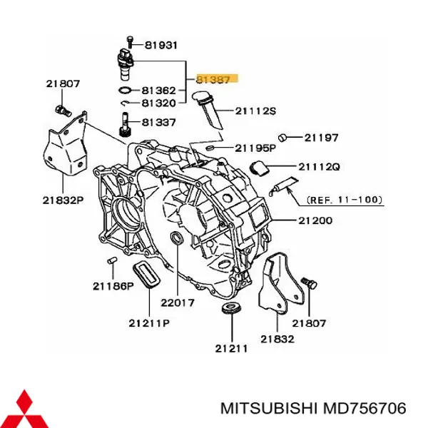 MD756706 Mitsubishi sensor de velocidad