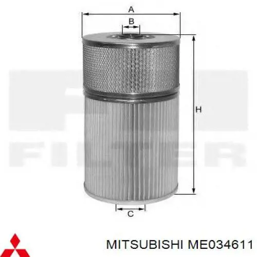 Filtro de aceite ME034611 Mitsubishi
