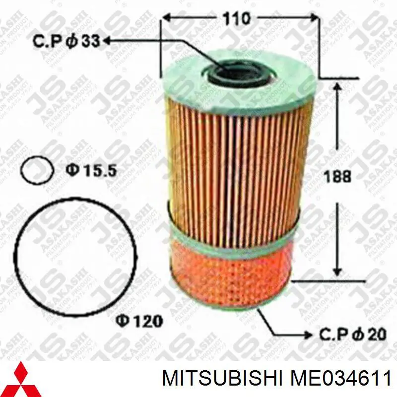 ME034611 Mitsubishi Filtro aceite