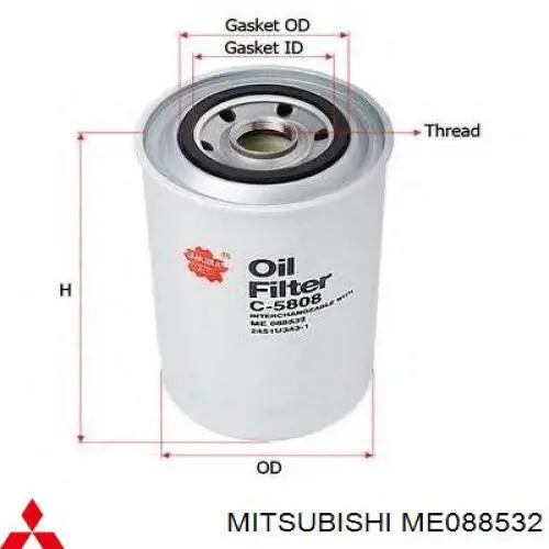 ME088532 Mitsubishi filtro de aceite