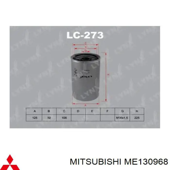 Filtro de aceite Mitsubishi ME130968 precio, desde 55,90 EUR