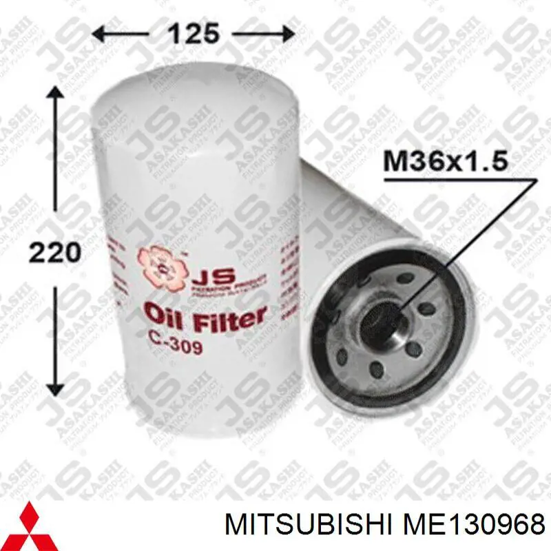 Comprar ME130968 Mitsubishi Filtros de aceite