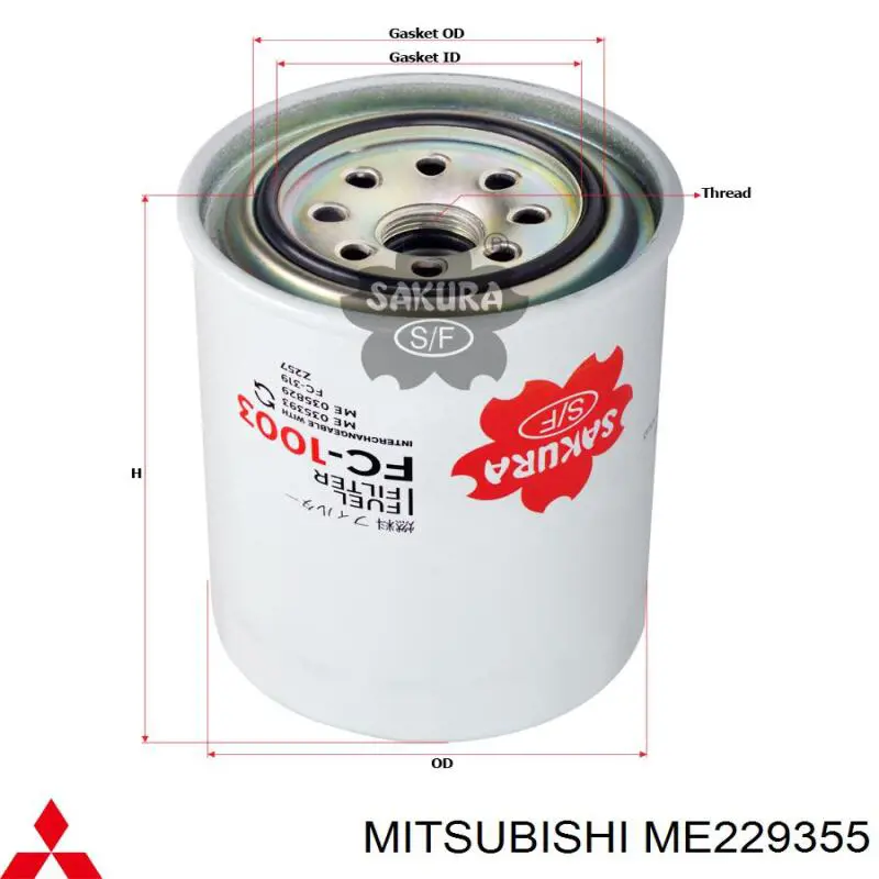 Filtro combustible Mitsubishi ME229355 precio, desde 12,54 EUR