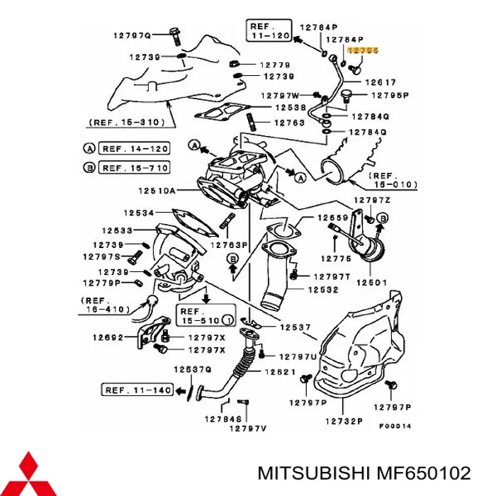 Tornillo (tuerca) de sujeción para Mitsubishi Pajero (L04G)