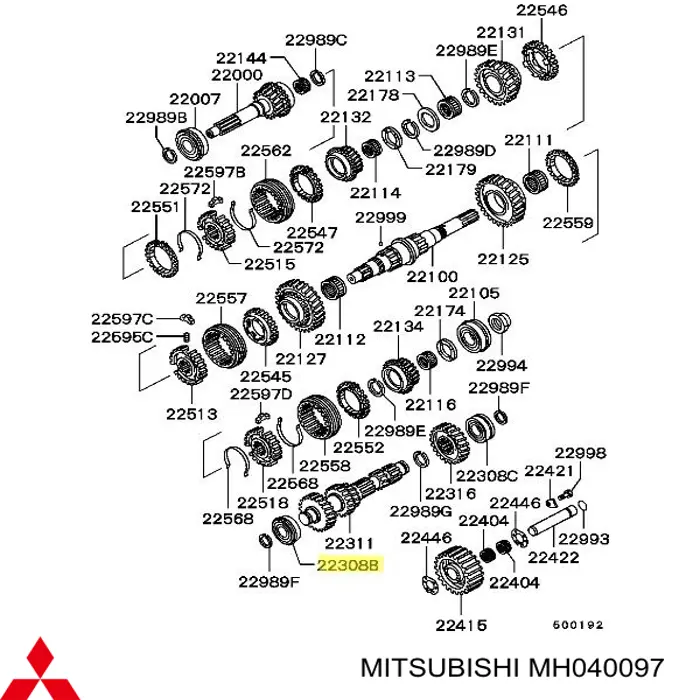 MH040097 Mitsubishi rodamiento caja de cambios