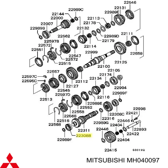 Rodamiento caja de cambios Mitsubishi MH040097 precio, desde 18,10 EUR