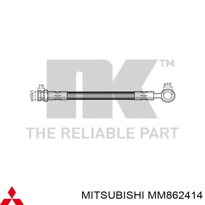 MM862414 Mitsubishi latiguillo de freno delantero